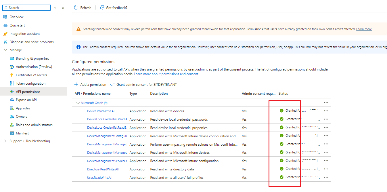 Permissions Granted