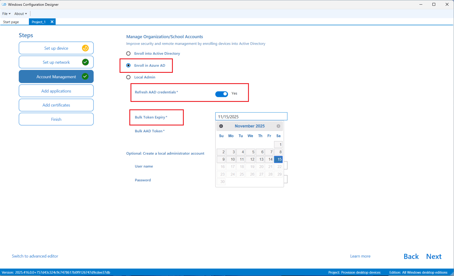 Account Management - Enroll in Azure AD