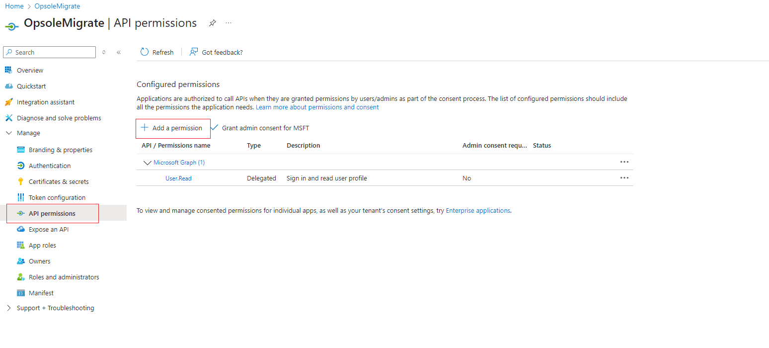 Entra App - API Permissions
