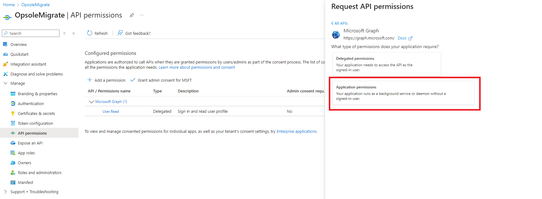 Microsoft Graph - Application Permissions