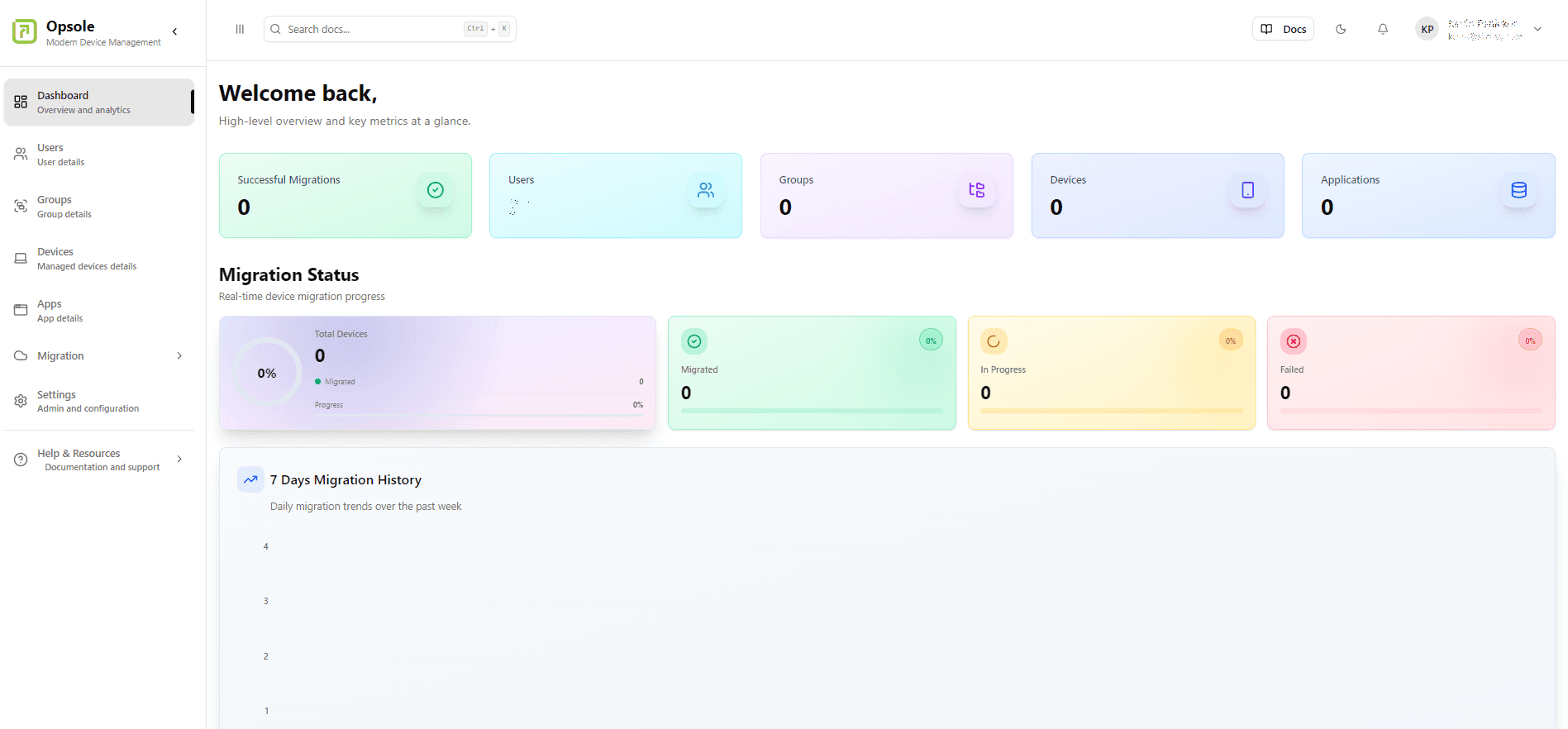 Launch Opsole Migrate