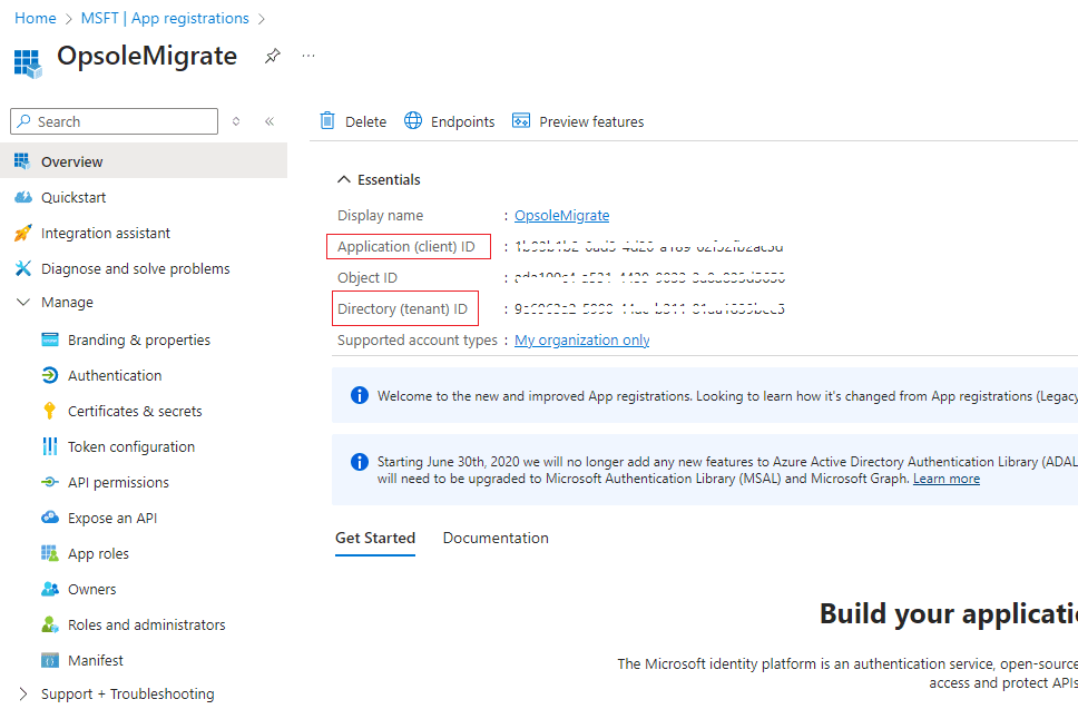 Entra App – Overview IDs