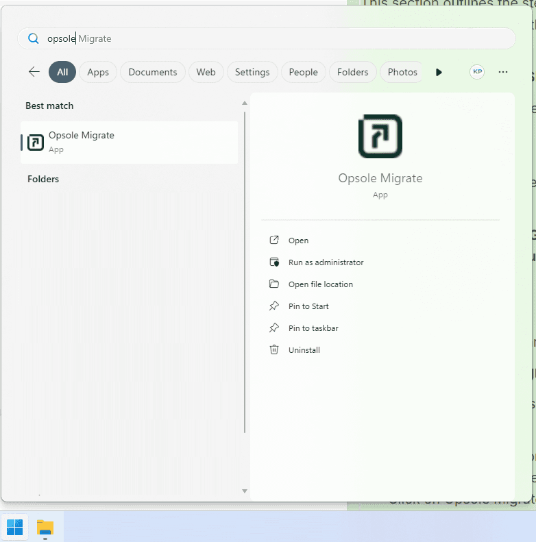 Launch Opsole Migrate