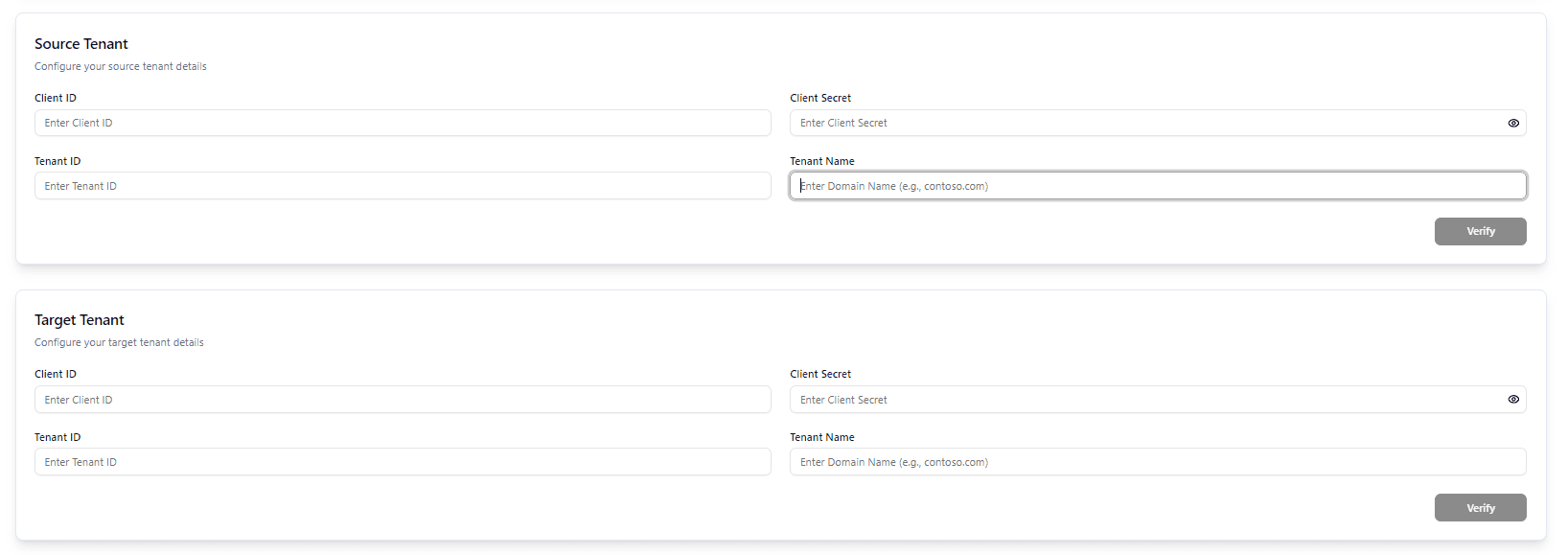 Opsole Migrate Portal – Tenant Configuration