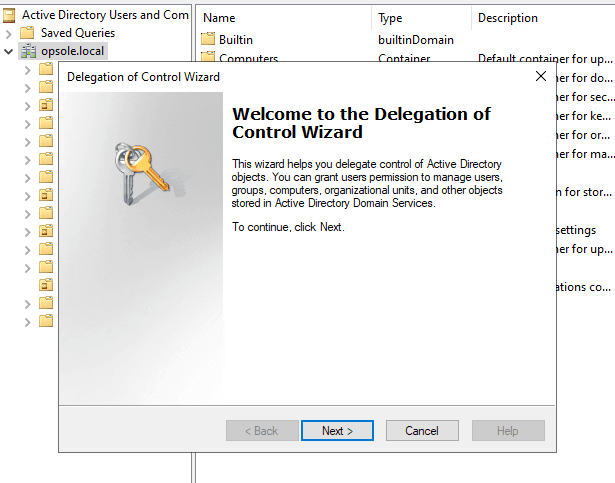 Delegate Control Wizard – Select User