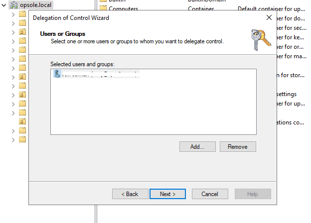 Delegated User Selected
