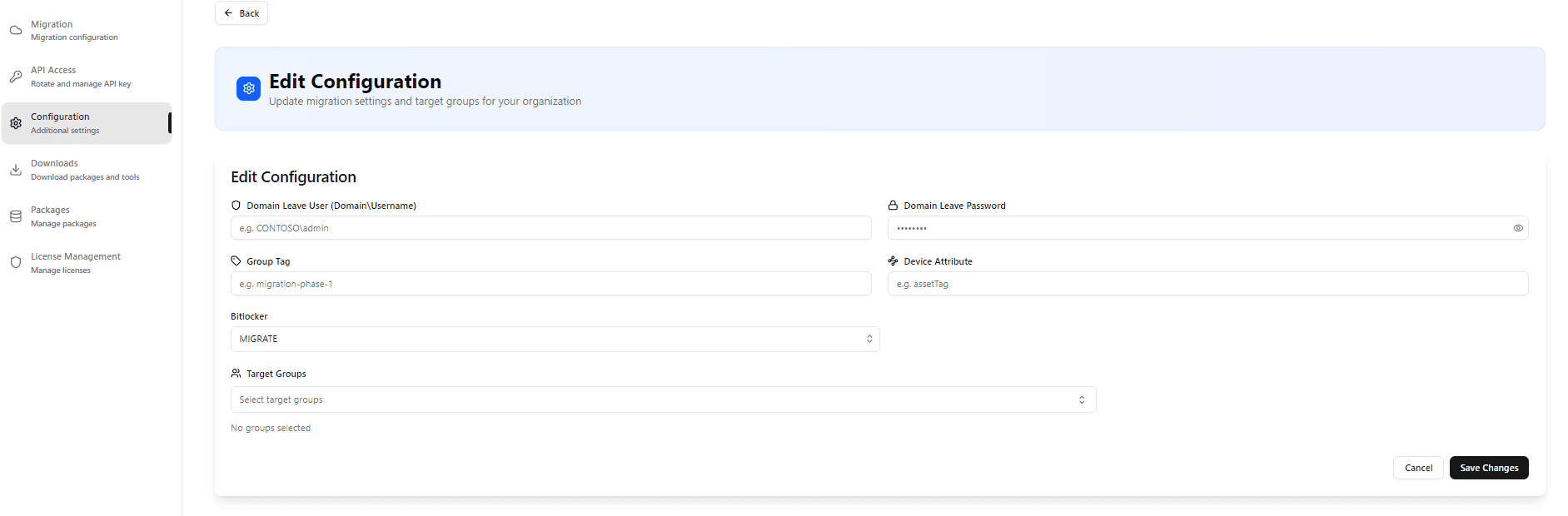 Opsole Migrate Portal – Additional Configuration